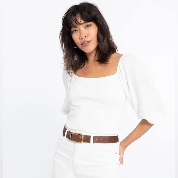 Sanctuary Tops Nwt Sanctuary Gauze Puff Sleeve Square Neck Top In